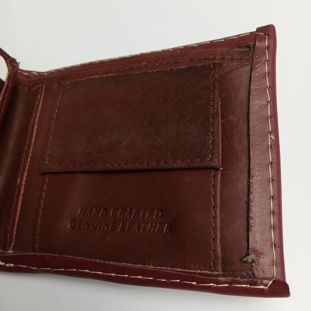 Men's Western‎ Wallet Genuine Leather Hand Crafted Bifold Cowboy Rodeo Wallet